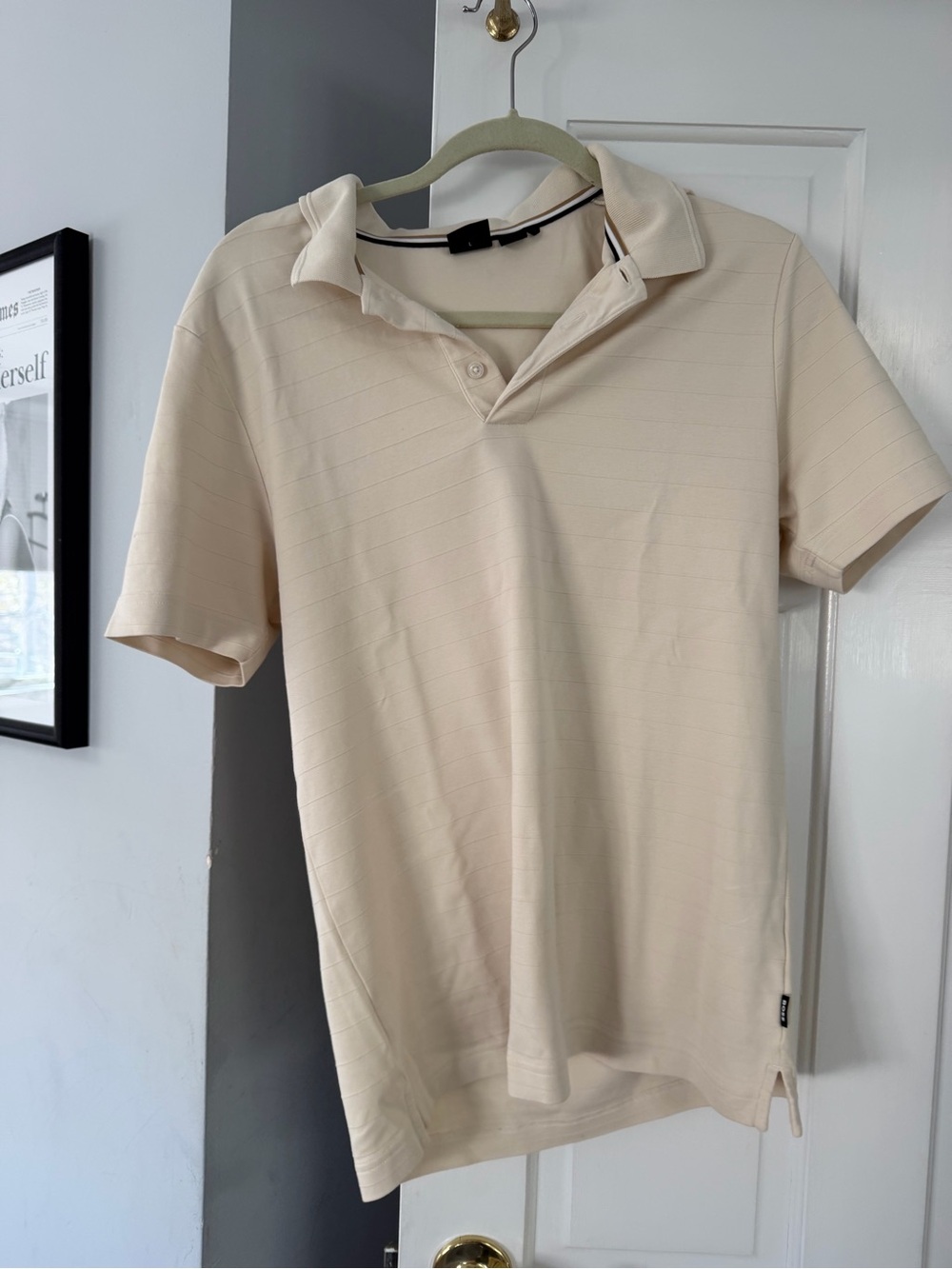 Boss Men's Cream Short-Sleeve Polo